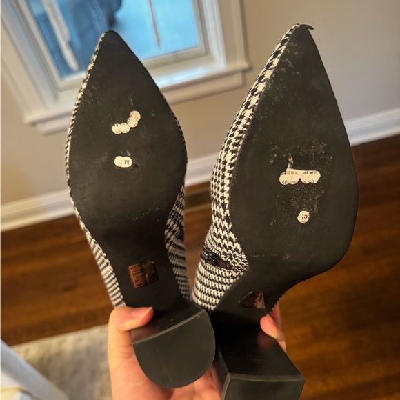 Jeffrey Campbell Black and White Houndstooth Heeled Boots - Picture 4 of 4